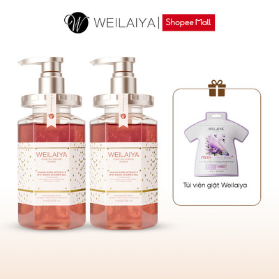 Sữa tắm trắng da cánh hoa hồng Damask Weilaiya Grand Rose Extracts Whitening Shower Gel 450ml Combo 2 chai