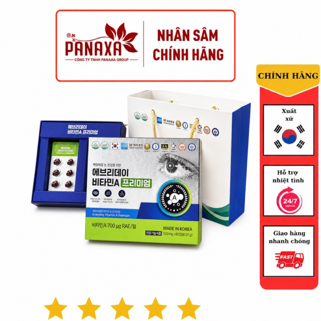 Thực phẩm bảo vệ sức khỏe Everyday Vitamin A Premium 500mg/viên ( 500mg x 60 viên/hộp )