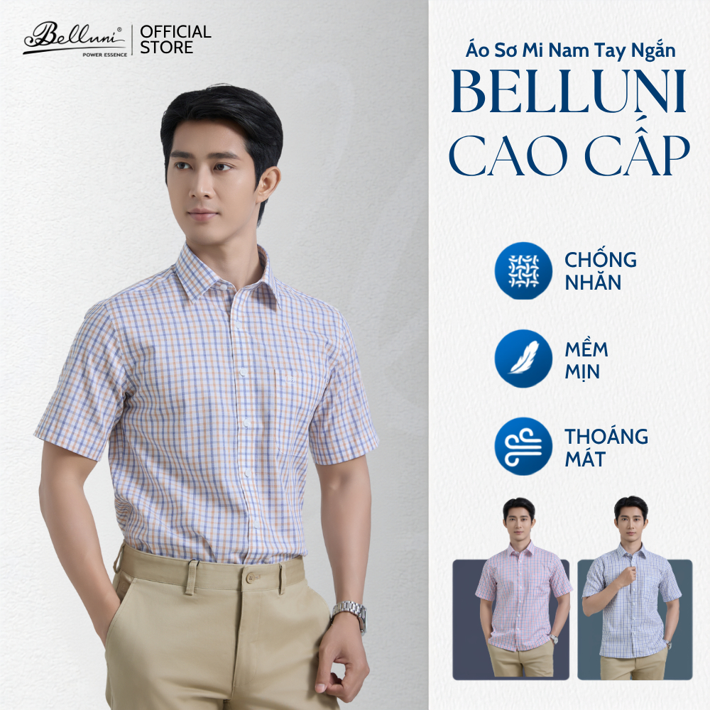 Áo Sơ Mi Nam Tay Ngắn Cotton Công Sở Cao Cấp, Chuẩn Phom, Thanh Lịch - ANL.CM.BE.11