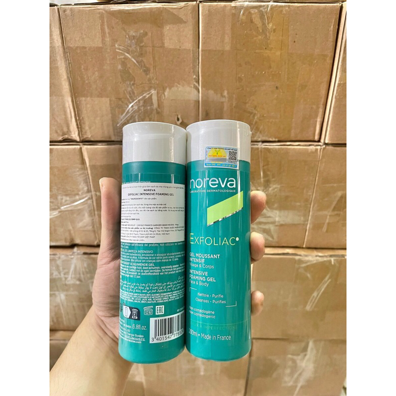 Sữa rửa mặt Noreva Exfoliac gel 200ml dành cho da dầu mụn