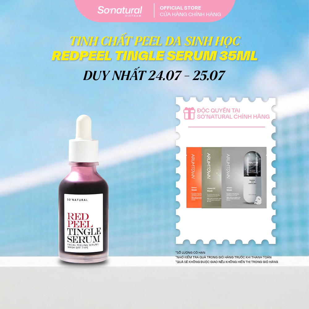 [35ML] Serum Tinh Chất Red Peel So Natural - Peel Da Lành Tính, Đào Thải Tế Bào Chết & Làm Sáng, Khô