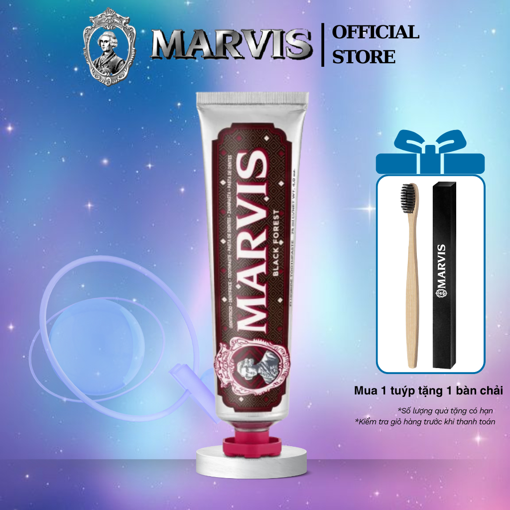 Kem Đánh Răng MARVIS Black Forest 75ML, Hương Vị Socola Đen Đậm Đà - Marvis Chính Hãng