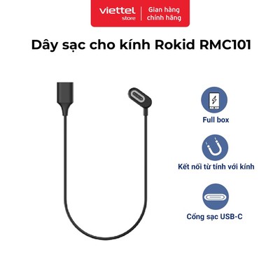 Dây Sạc Cho Kính Rokid RMC101 Chính hãng | Kết Nối Từ Tính | Cổng USB-C
