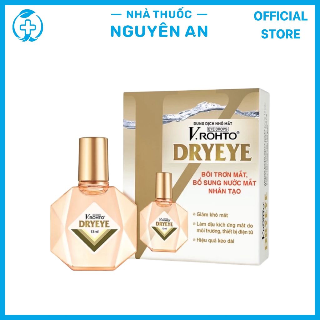 Vrohto Dryeye nhỏ mắt lọ 13ml Rohto, Nước nhỏ mắt cấp ẩm & bổ sung nước mắt nhân tạo
