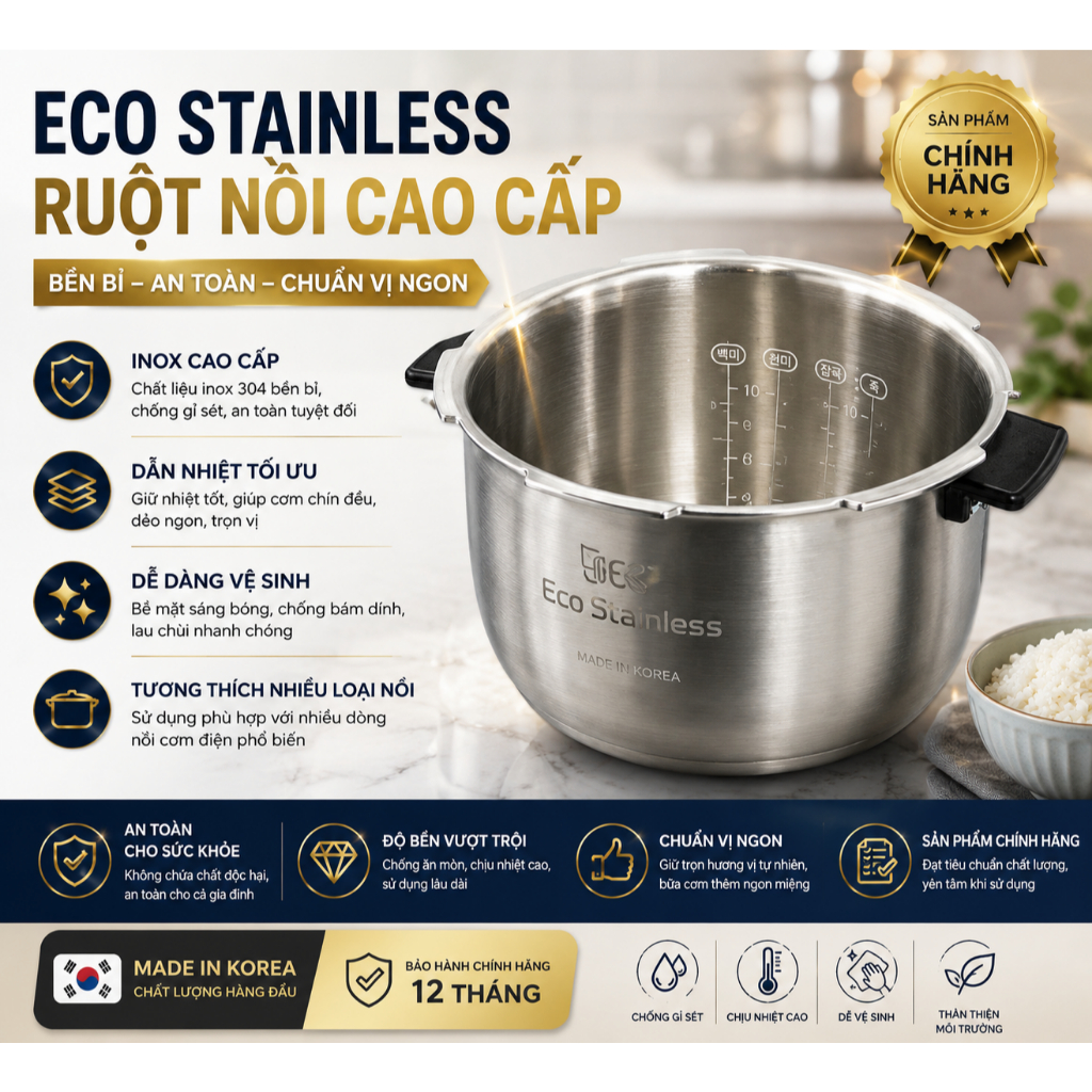 Ruột Nồi Cơm Điện CUCKOO Model JHTS-KHTS-FHS-FHTS-FHR-FHV, Nội Địa Hàn, BH 12 Tháng, Bepchauau