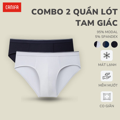 Combo 2 quần lót tam giác nam CANIFA chất modal spandex 8US26A007