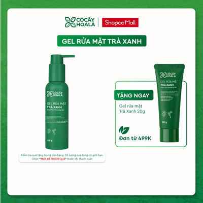 Gel Rửa Mặt Trà Xanh Cỏ Cây Hoa Lá Hỗ Trợ Sạch Sâu, Kiềm Dầu, Ngừa Mụn Cho Da Dầu Mụn, Nhạy Cảm 120g