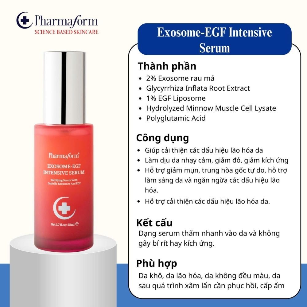 Ảnh 8 của Tinh chất Pharmaform Copper Peptide Advanced EGF, Cooper Madeca Hydra phục hồi và tái tạo làn da