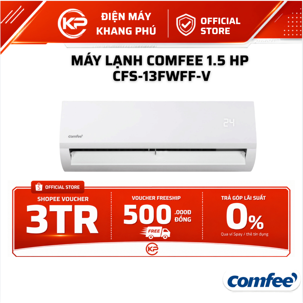(MIỄN PHÍ GIAO HÀNG) Máy lạnh Comfee 1.5 HP CFS-13FWFF-V - Hàng Chính Hãng