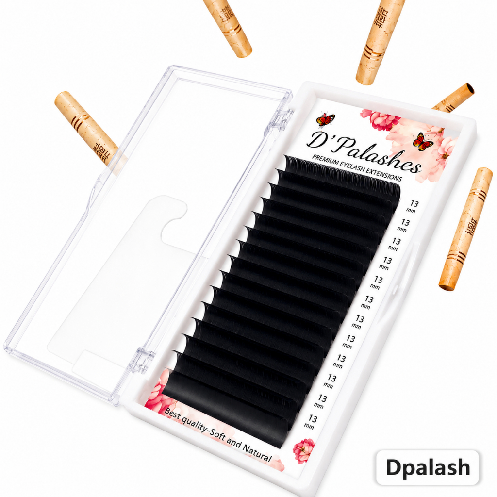 MI LÔNG CHỒN D'PALASH, Độ Dày 0.05 (Khay 16line), Mi Siêu Mềm Mịn, Hút Keo, Đủ Độ Cong J,C,CC,D