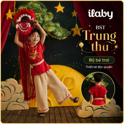 Set bộ trung thu bé trai ILABY chất liệu lụa cao cấp kèm dây đai buộc lưng MINH ĐĂNG [3841]