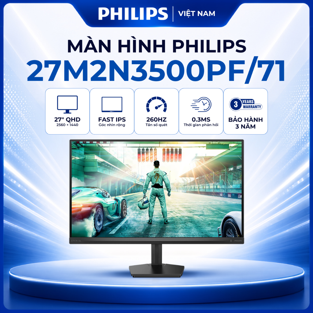 Màn hình Gaming PHILIPS 27M2N3500PF/71 27 inch 2K (QHD / Fast IPS / 260Hz / 0.3ms) - HÀNG CHÍNH HÃNG