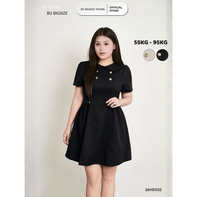 Đầm kaki cá eo 2 hàng cúc BIGSIZE (55kg đến 95kg) – 26HD032 - [BU Bigsize Young]