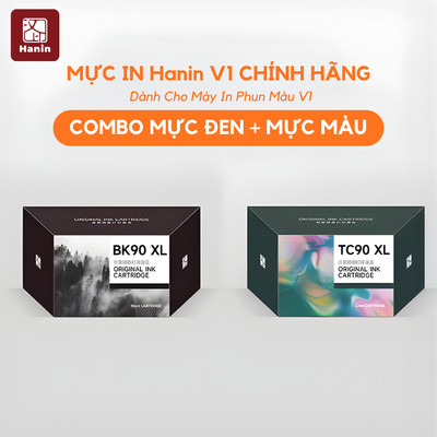 Mực in Hanin V1 Chính Hãng Mực Đen / Màu cho máy in phun màu V1 In sắc nét, dễ thay, dung tích lớn | Hanin
