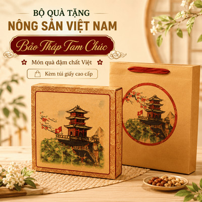 Bộ Quà Tặng Nông Sản Việt Nam, Bảo Tháp Tam Chúc, Nguyên Liệu Chọn Lọc, Kèm Túi Giấy Cao Cấp