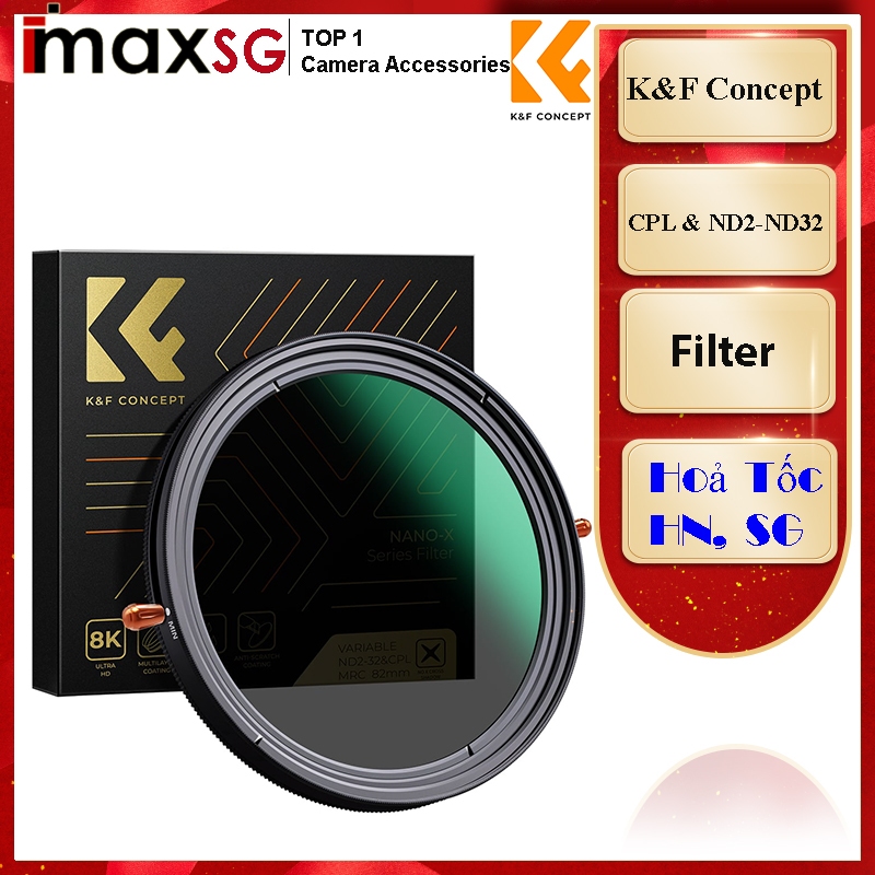 Kính lọc Filter K&F Concept 2 in 1 Nano-X CPL & ND2-32 Nano-X Series Chính Hãng