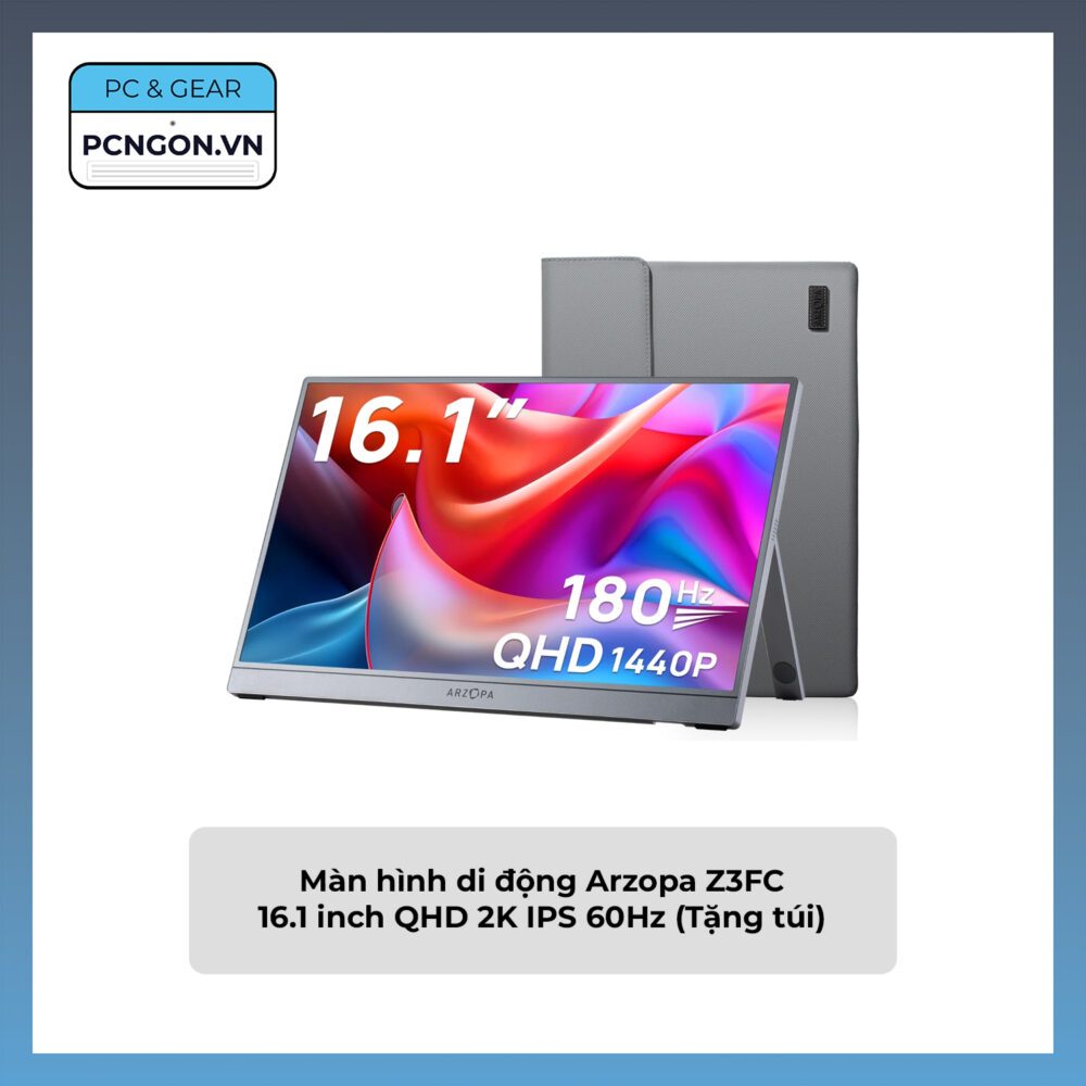 [PCNGON] Màn hình di động Arzopa Z3FC 16.1 inch QHD 2K IPS 60Hz (Tặng túi)