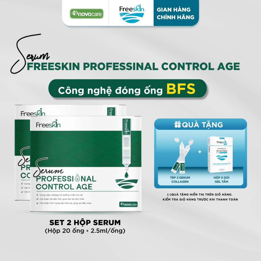 Set 2 Serum Collagen 20 ống BFS Novocare - Freeskin Professional Control Age x 2.5ml