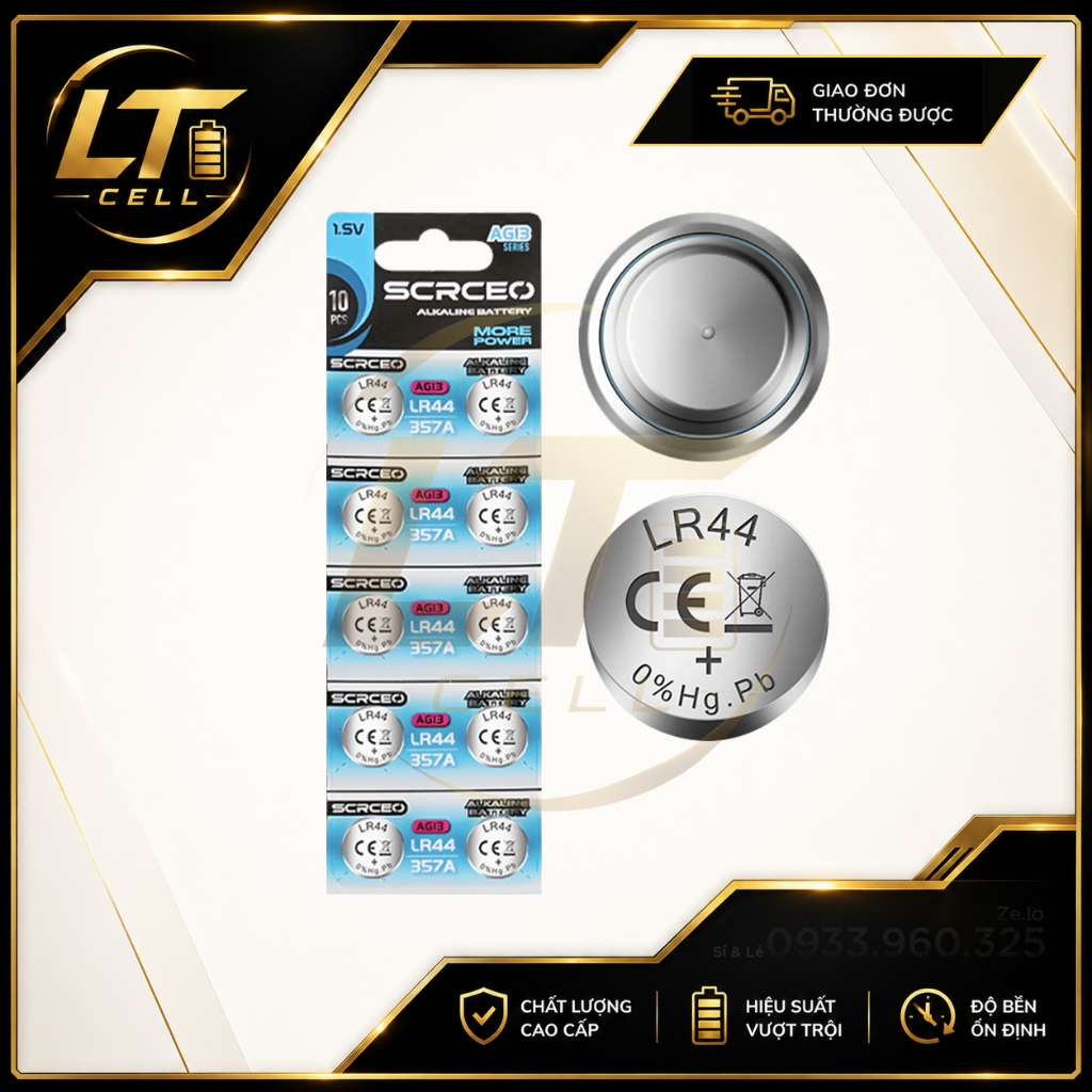 lr44 ag13 LR44 AG13 SCRCEO dùng cho thiết bị điện tử 1.5v chính hãng