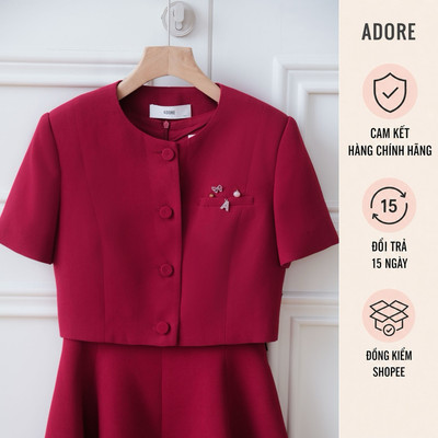 [ ADORE ] Áo khoác nhỏ mùa hè Đỏ/Đen đính charms 611TO2006