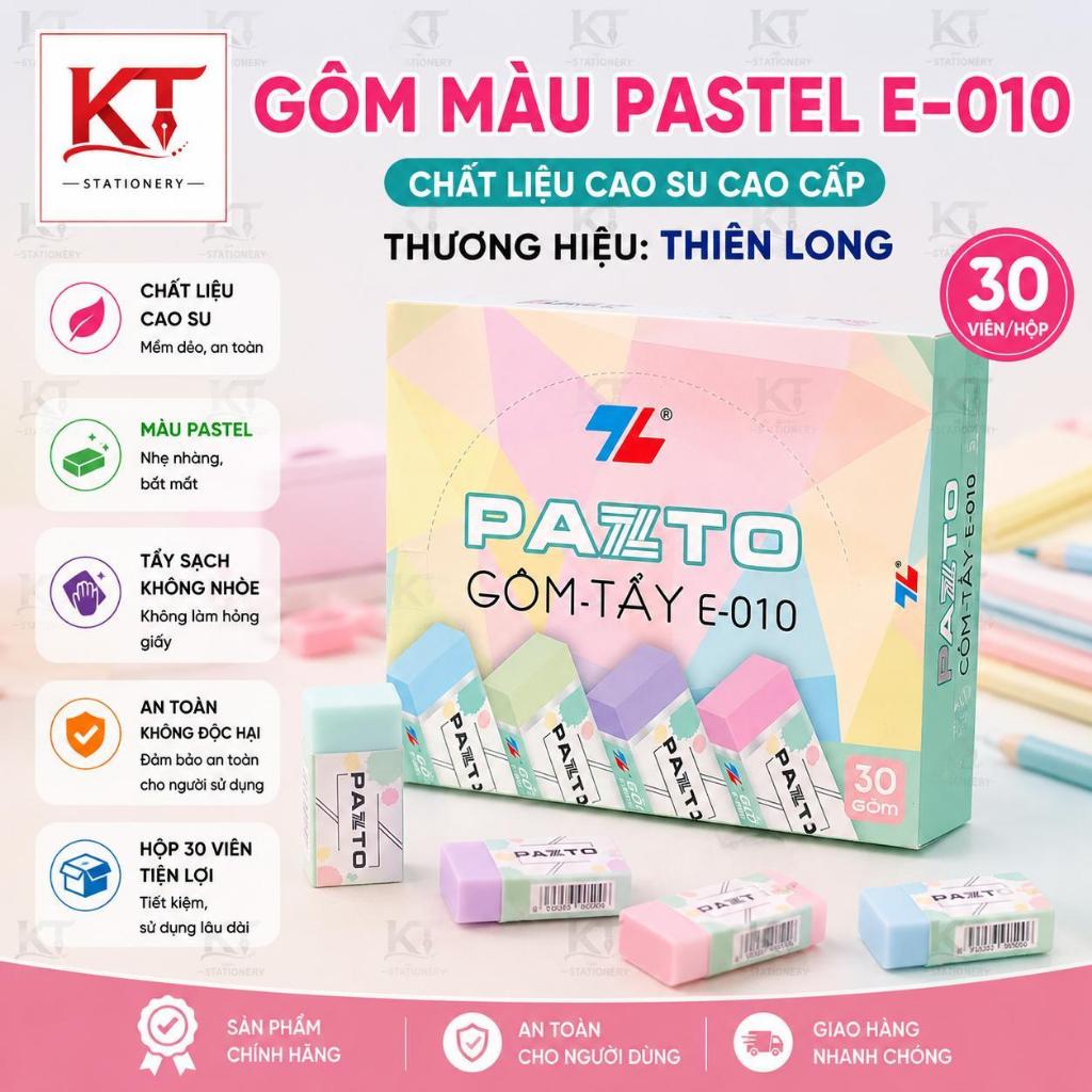 (Combo 5/30 viên ) Gôm tẩy không mùi Thiên Long Pastel Pazto Thiên Long E-010 - Màu ngẫu nhiên