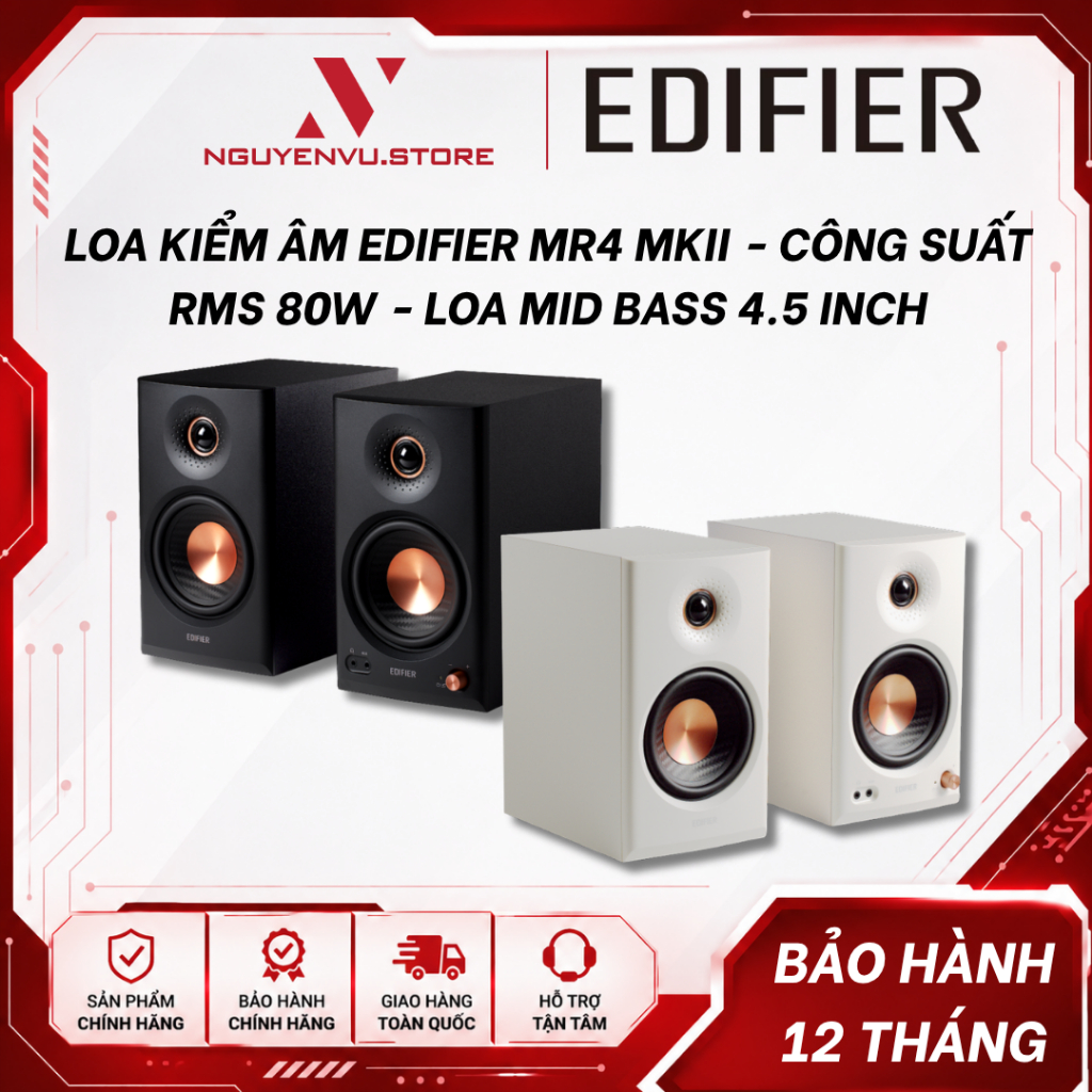 Loa Kiểm Âm Edifier MR4 MKII - Công suất RMS 80W - Loa Mid Bass 4.5 Inch - Hires Audio & Bluetooth 6