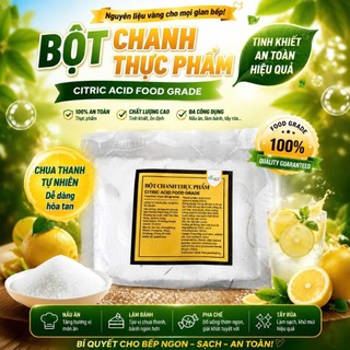 Acid Citric, bột chanh, chất tạo chua, dùng  bánh, kẹo, mứt, thạch, nước giải khát 50g / 100g