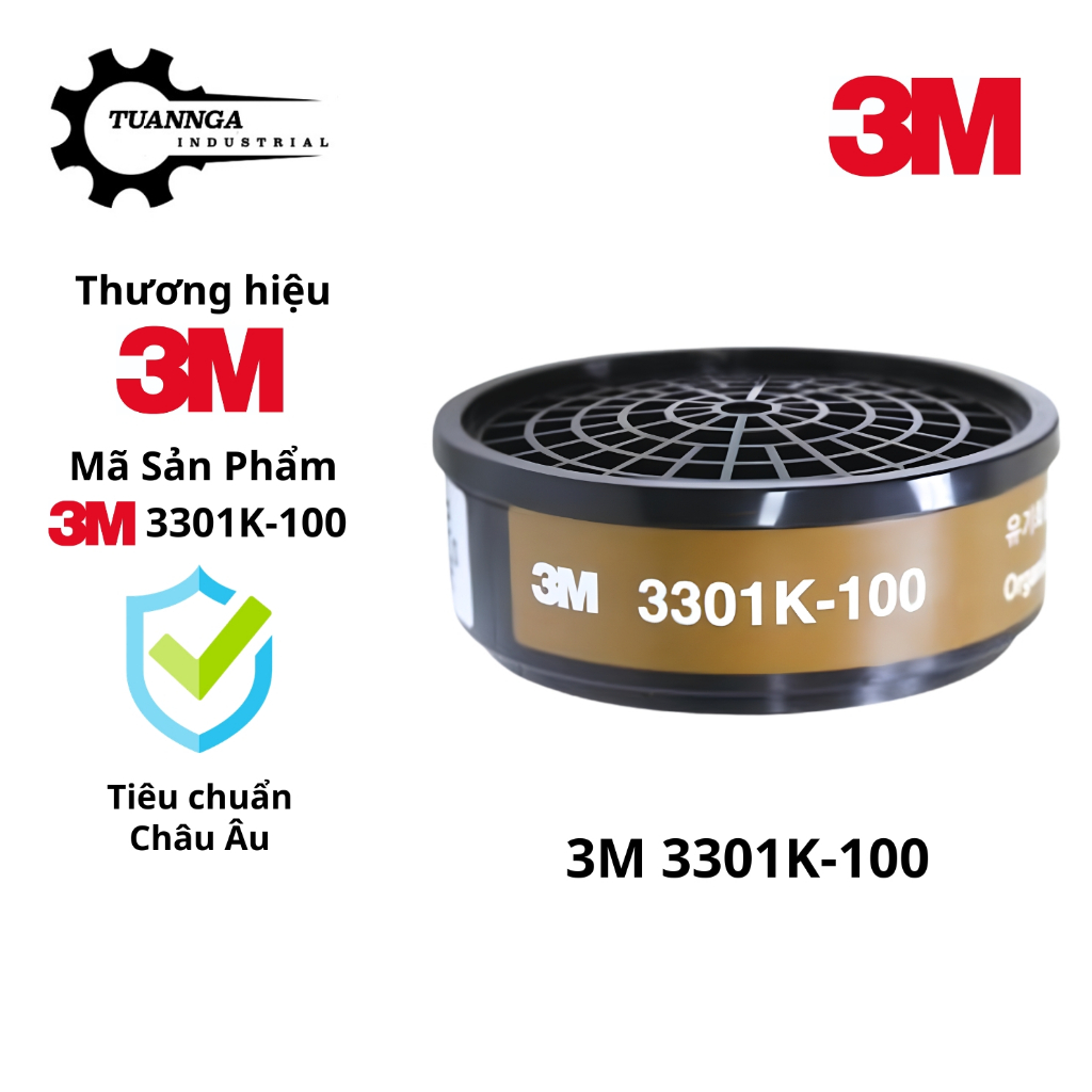 Phin Lọc Chính Hãng 3M 3301K-100 (Tùy Chọn Kèm Bông Lọc 7711, Nắp Giữ 774C) - Phin Lọc Cho Mặt Nạ 3M