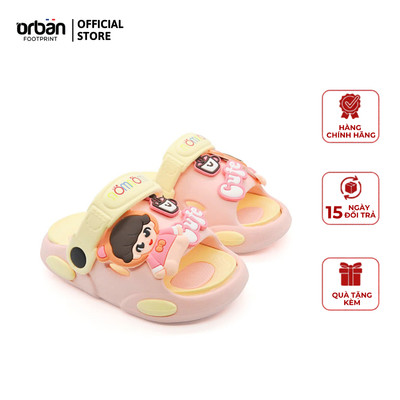 Dép lê bé gái quai ngang phối hồng hình búp bê Cute dễ thương, siêu nhẹ êm chân chống trượt BG2703 (Mẫu 2)