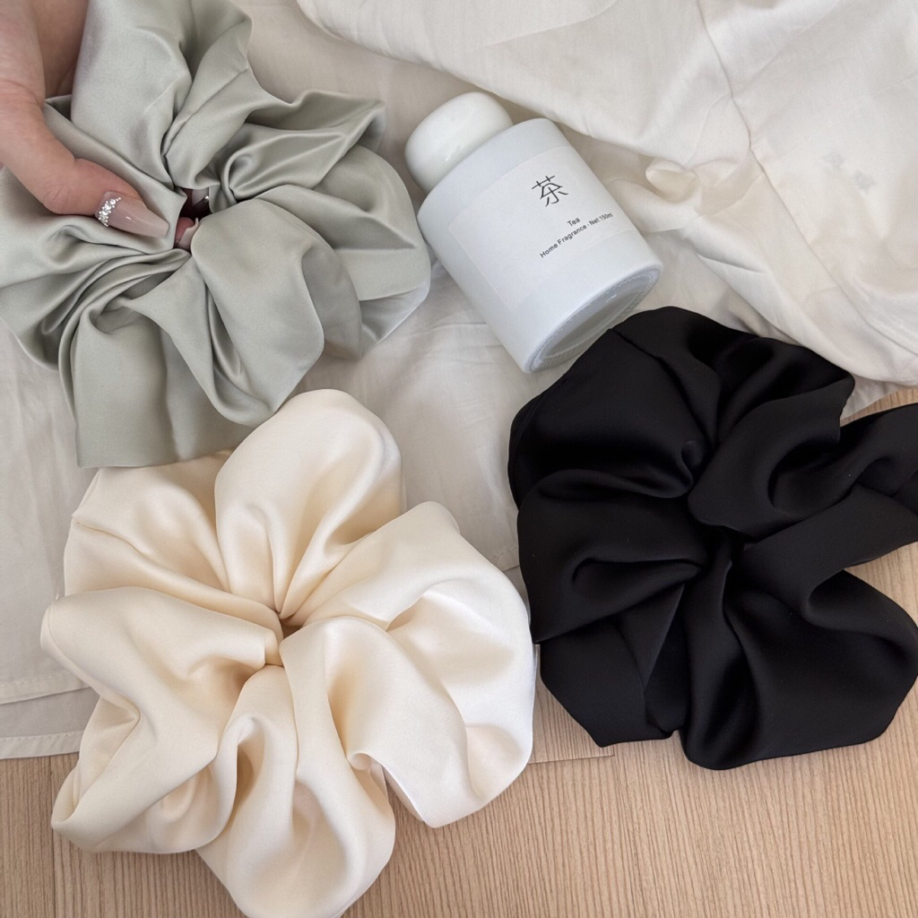Cột tóc vải phi lụa siêu nhún 14cm - scrunchies