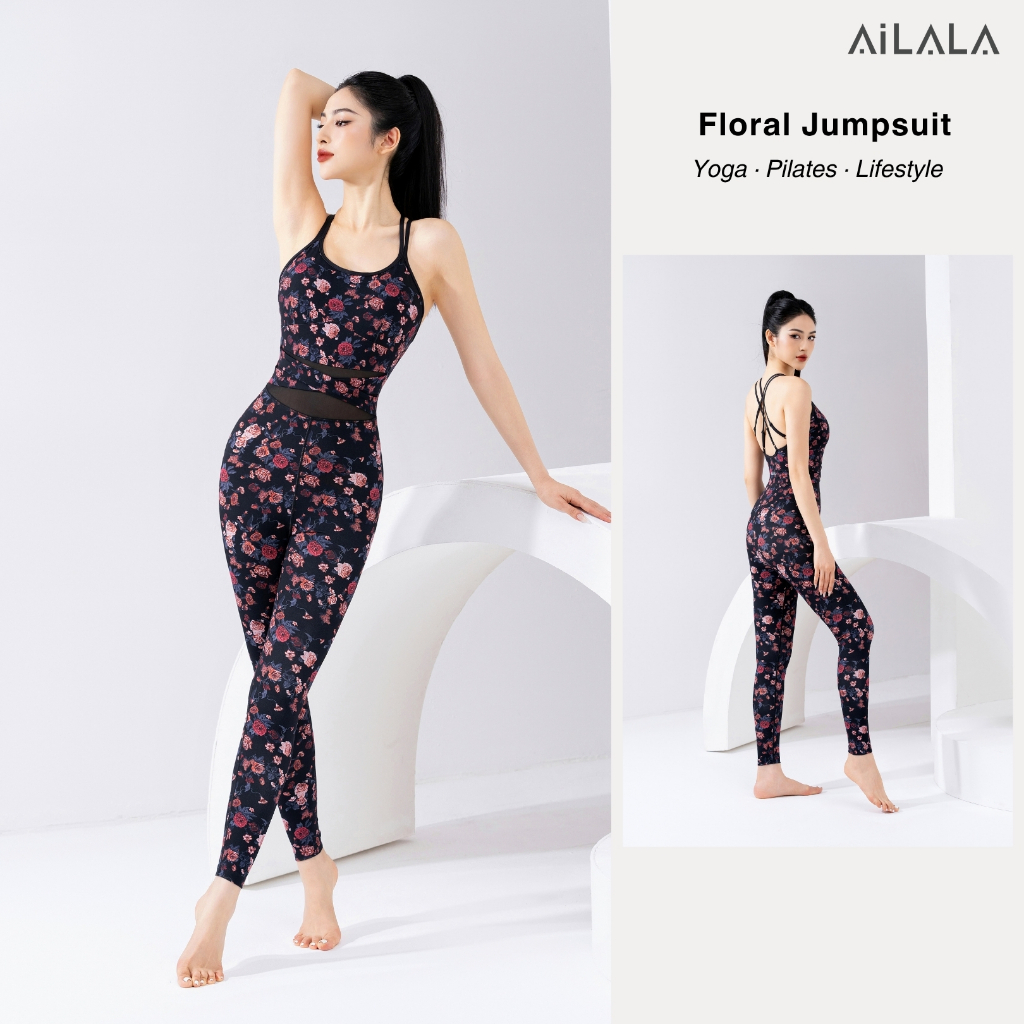 AiLALA LUX216 Jumpsuit Thể Thao Nữ Liền Thân, Có Đệm, Quần Ôm Tôn Dáng, Tập Yoga Pilates, Size S–XL