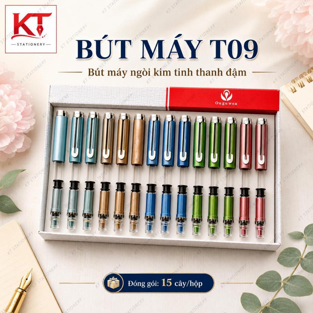 Bút máy luyện chữ đẹp T09 ngòi lá tre kim tinh tạo thanh đậm