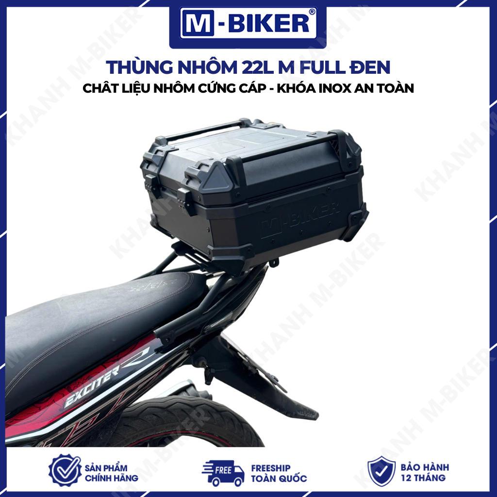 Thùng nhôm 22L cao cấp M-Biker, thùng nhôm xe máy 28l 35L 36l 45l 55L, thùng nhôm Touring