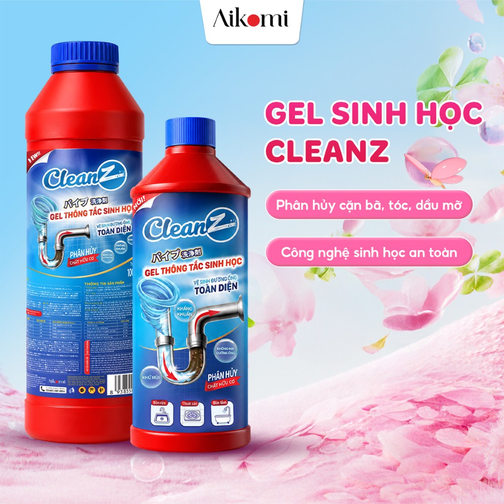 Gel sinh học sạch bồn rửa bát CleanZ - làm sạch đường ống, khử mùi hôi hiệu quả 500ml/1000ml