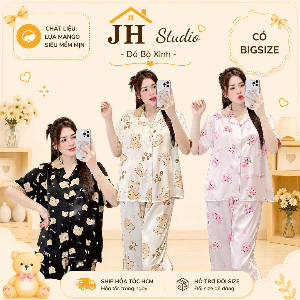 (Có Bigsize) Đồ Bộ Nữ, Pijama Nữ Mặc Nhà Tay Ngắn Quần Dài Mango Jerry Home