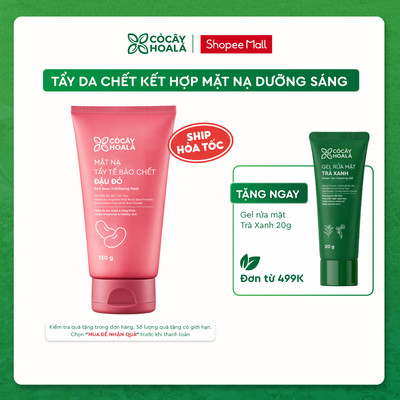 Mặt Nạ Tẩy Tế Bào Chết Đậu Đỏ Cỏ Cây Hoa Lá 150g Cấp Ẩm, Dưỡng Da Sáng Mịn