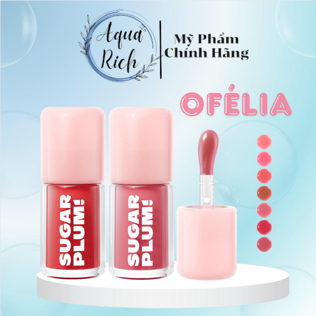 Son Bóng Dưỡng Môi OFÉLIA SUGARPLUM Delish Lip Oil Mọng Ẩm Mềm Xinh, Nhẹ Môi Không Dính, Màu Trong T