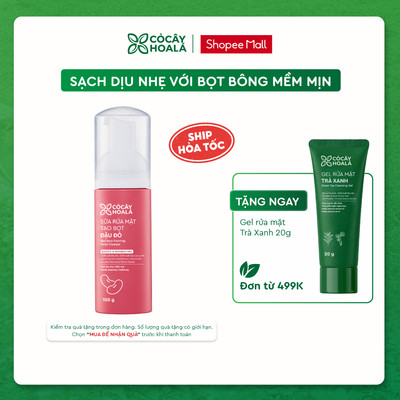Sữa Rửa Mặt Tạo Bọt Đậu Đỏ Cỏ Cây Hoa Lá 150g Giúp Làm Sạch Dịu Nhẹ, Mềm Mại, Sáng Mịn
