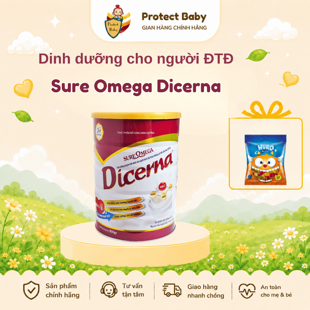 Sữa Sure Omega Dicerna (Hộp 900g) - Phù Hợp Cho Người Bị Đái Tháo Đường