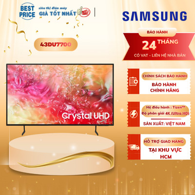43DU7700 | 43DU7000 Smart Tivi Samsung 43 inch, 4K UHD, PurColor, Q-Symphony 43DU7700 | 43DU7000