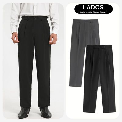 [DEAL MỞ BÁN] Quần Tây Nam Ống Suông Xếp Ly LADOS - 4214 Vải Mềm Mại, Rủ Nhẹ Form Chuẩn Dáng Trẻ Trung Thoải Mái