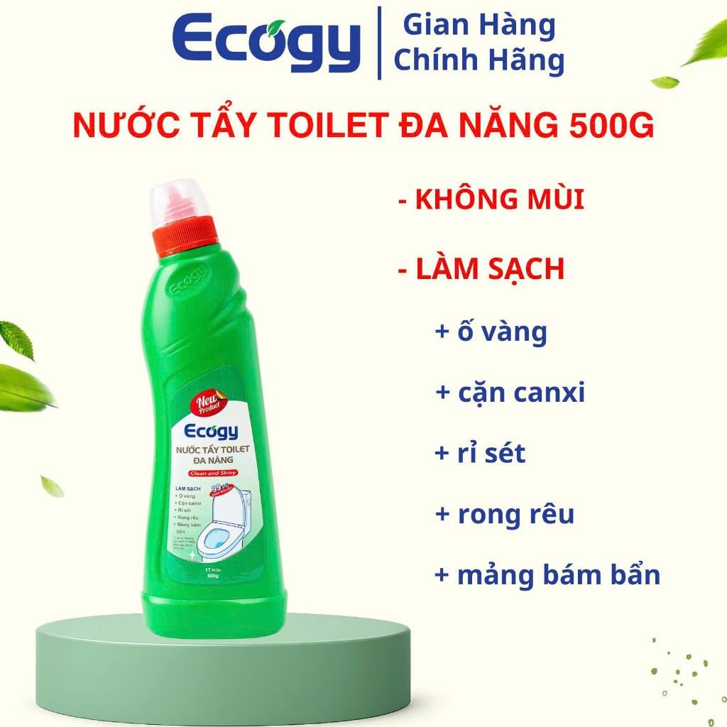 Nước tẩy toilet đa năng Ecogy 500g Hỗ trợ làm sạch các mảng bám, cặn canxi trên bồn cầu. chậu rửa, n