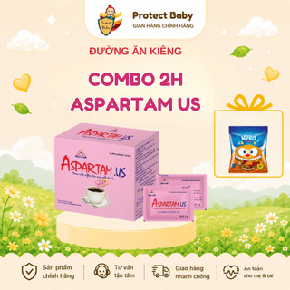 [COMBO 2 HỘP] Đường ăn kiêng ASPARTAM US (Hộp 100 gói x 1g)