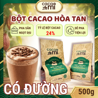 Bột cacao pha sẵn cacaomi hòa tan vị sô cô la ngọt dịu đậm đà ca cao nguyên chất
