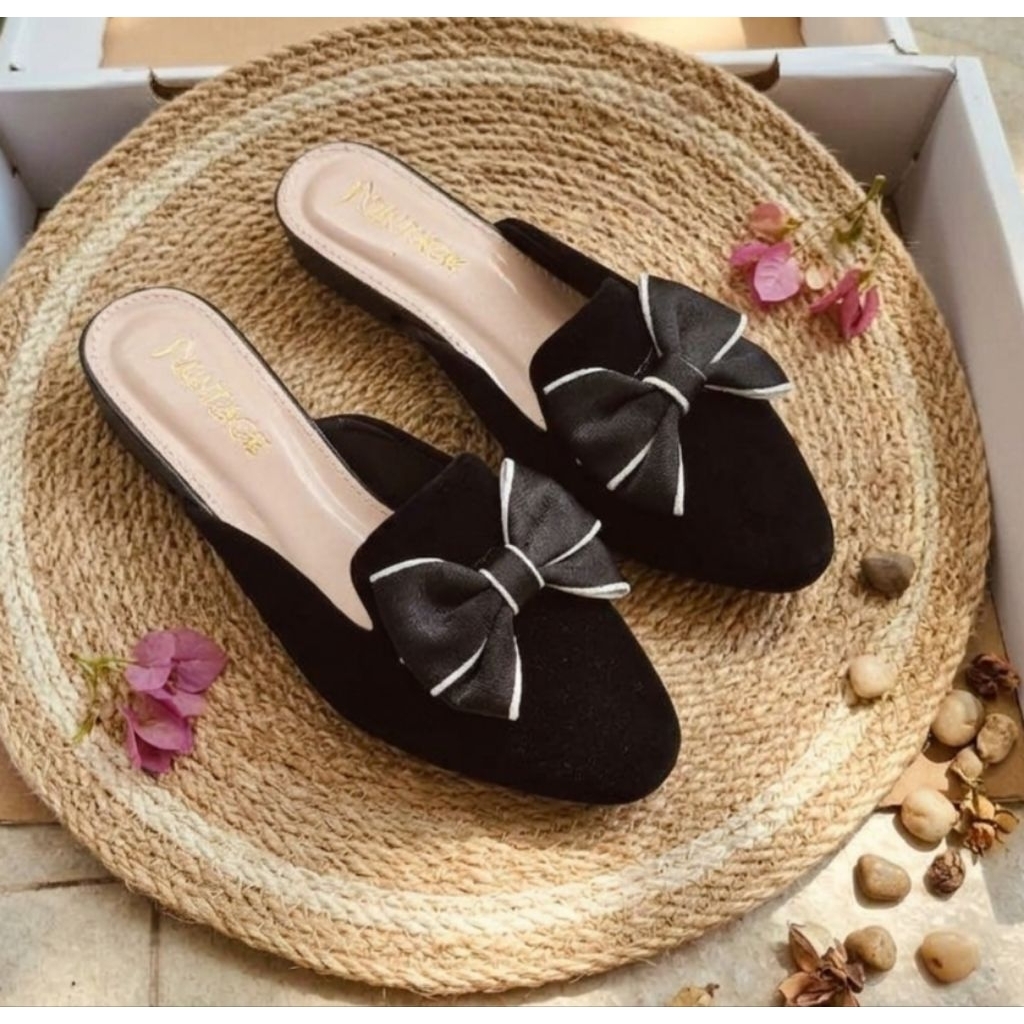 Giày sục nhung nơ đế 2p(khách chọn tăng size )