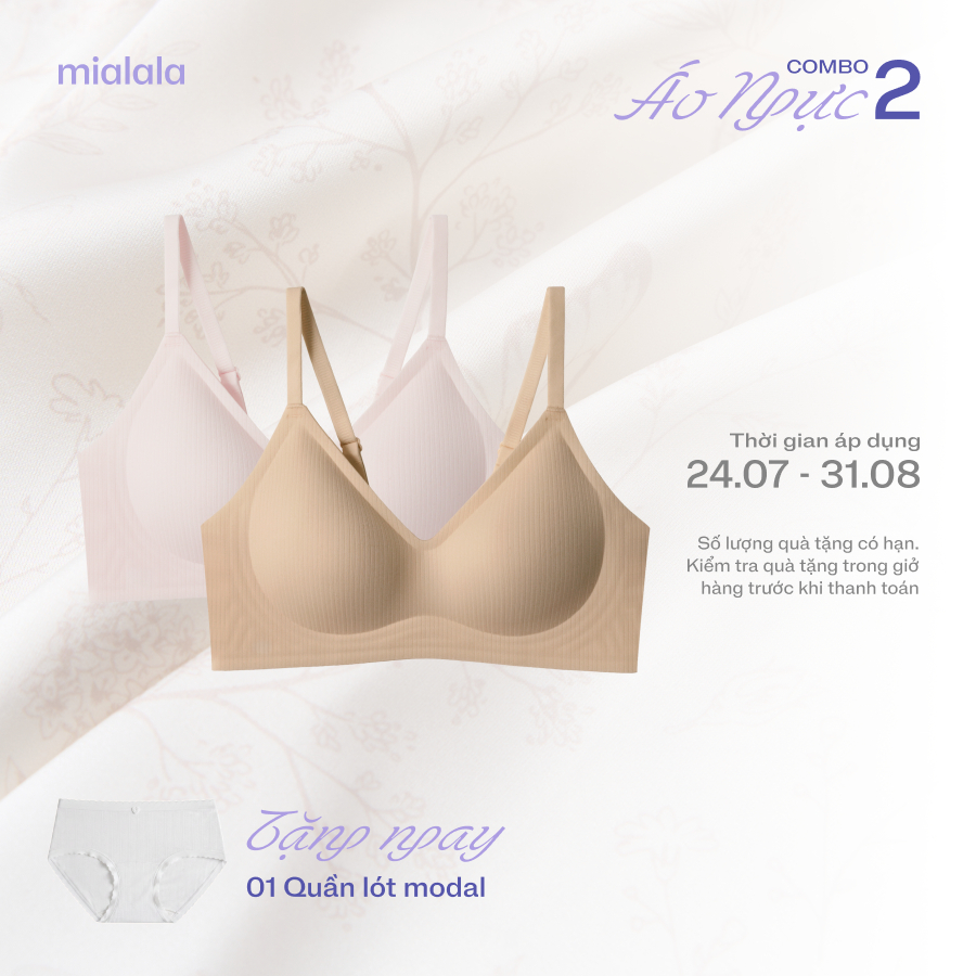 Mialala Áo Ngực Nữ Su Đúc Không Gọng Không Lộ Viền Đệm Mỏng 0.5cm Nâng Đỡ Ngực Tàng Hình 3369