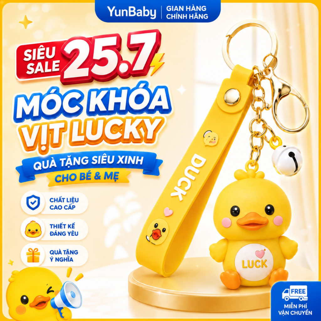( Quà Tặng Đặc Biệt Không Bán  ) Móc khóa con Vịt  YunBaby