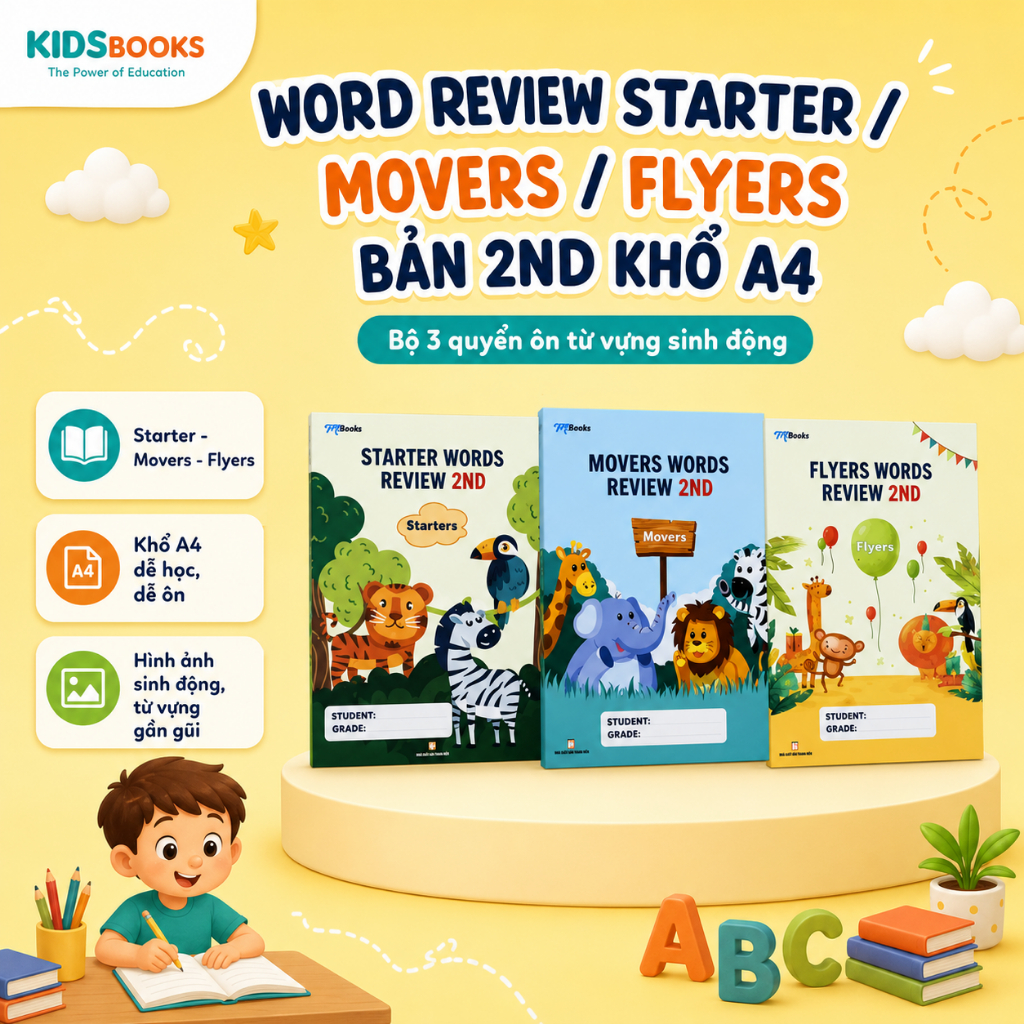 Sách - Word review starter/mover/Flyer bản 2nd khổ A4