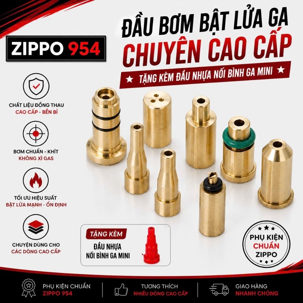 [Zippo 954] Đầu Vòi Bơm Chuyển Đổi Các Dòng Gas Cao Cấp