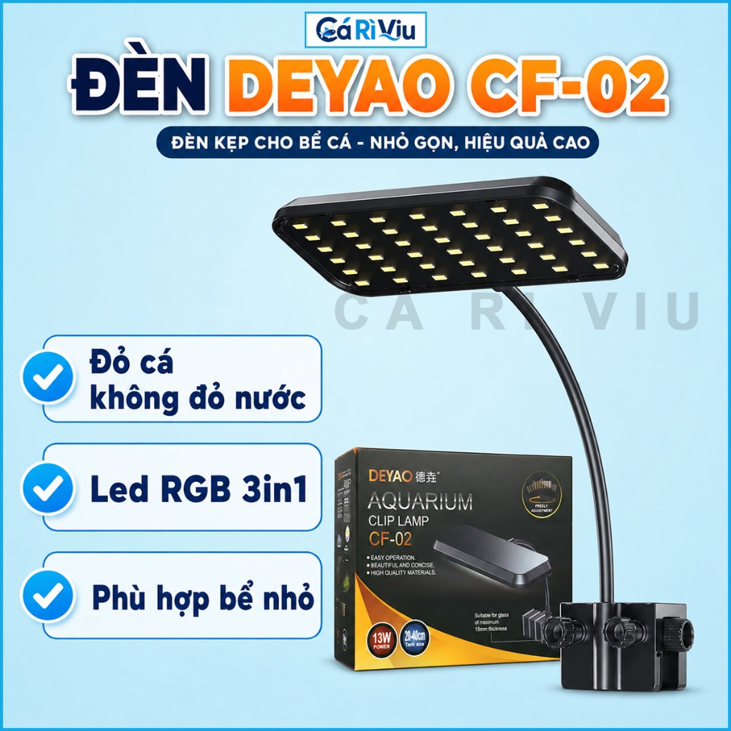 Đèn Deyao CF01/CF02 - LED RGB 3in1 – Lên màu cây và cá cực đẹp